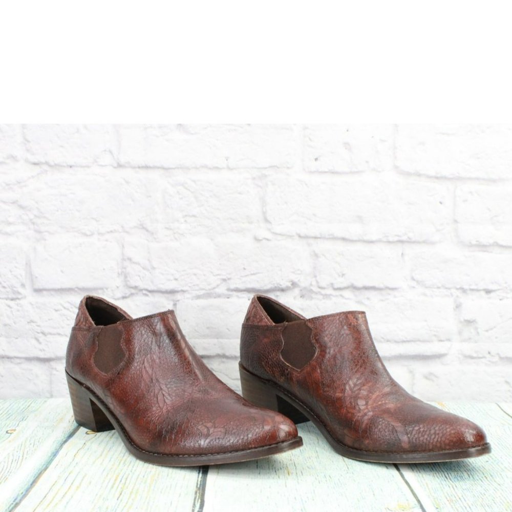 Wolverine Brown Leather Slip On Almond Toe Chelsea Ankle Boots Size 11 - Picture 3 of 9